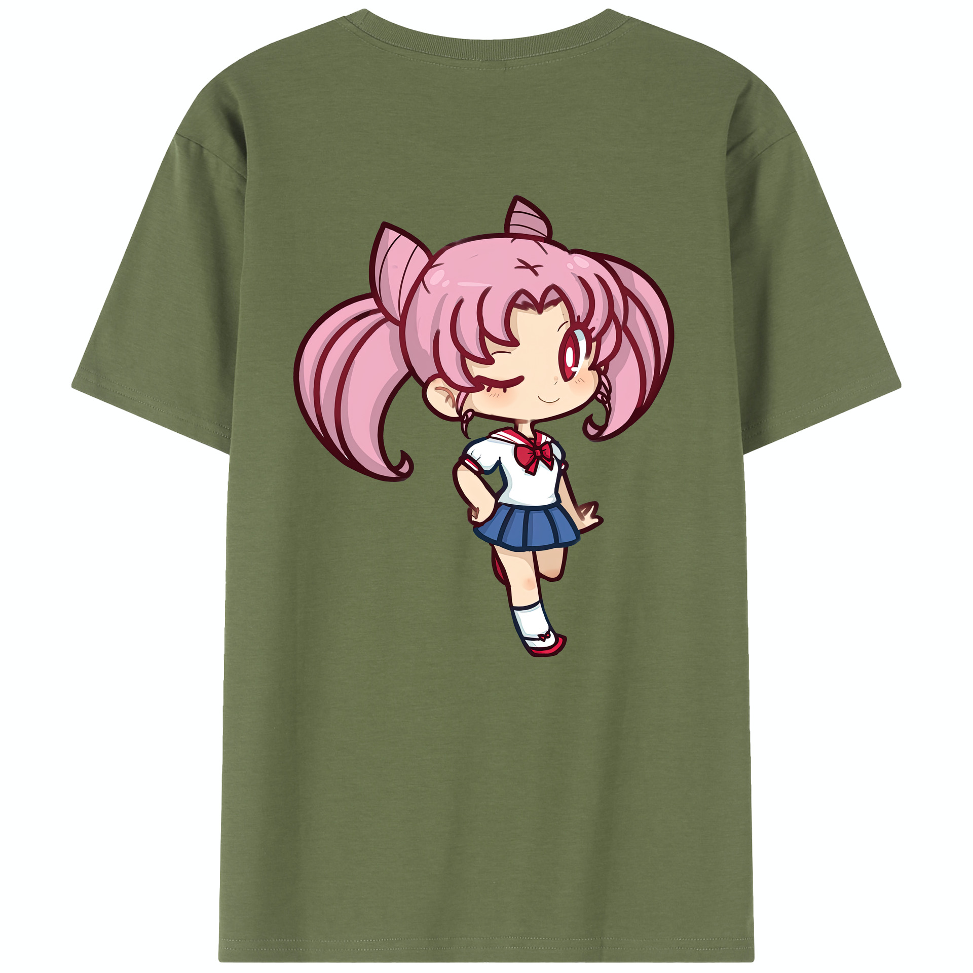 （画像用） 美少女戦士セーラームーン ちびうさ Sailor Moon Chibiusa Tsukino Usagi Small Lady Serenity 綿100％半袖Tシャツ（背面プリント）